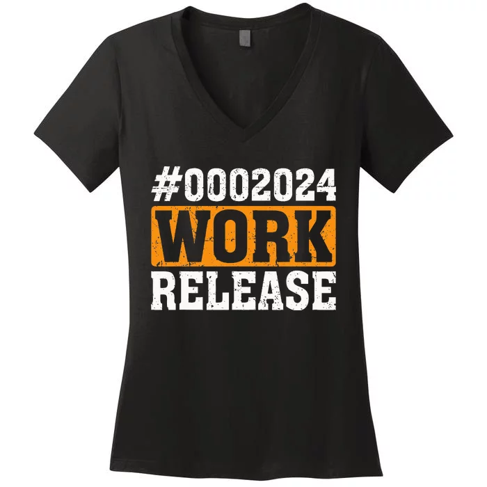 2024 Work Release Funny Retirement 2024 Retired Women's V-Neck T-Shirt