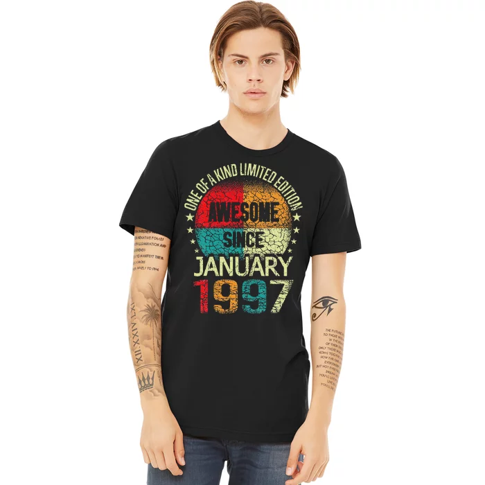 26 Year Awesome Since January 1997 Vintage 26th Birthday. Premium T-Shirt