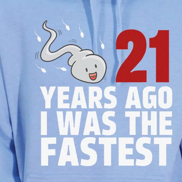 21 Years Ago I Was The Fastest Funny Age Birthday Gift Unisex Surf Hoodie