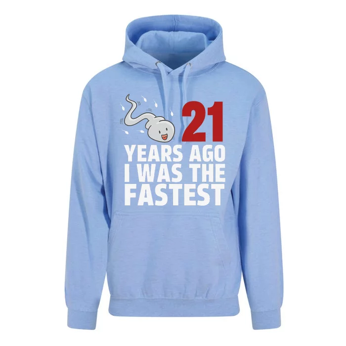 21 Years Ago I Was The Fastest Funny Age Birthday Gift Unisex Surf Hoodie