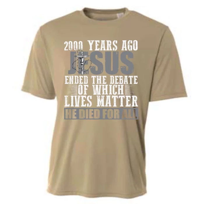 2000 Years Ago Jesus Ended The Debate Christian Believe Cooling Performance Crew T-Shirt