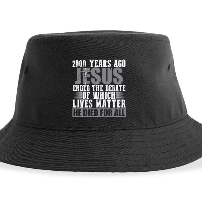 2000 Years Ago Jesus Ended The Debate Christian Believe Sustainable Bucket Hat