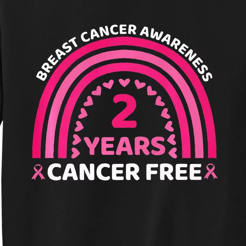 2 Year Cancer Free Breast Cancer Awareness Rainbow Women Premium Tall Sweatshirt