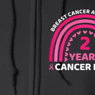 2 Year Cancer Free Breast Cancer Awareness Rainbow Women Premium Full Zip Hoodie