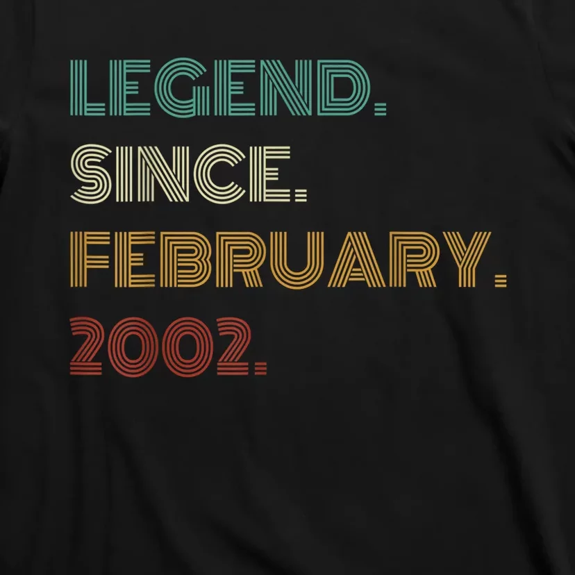 21 Years Old Legend Since February 2002 21st Birthday T-Shirt