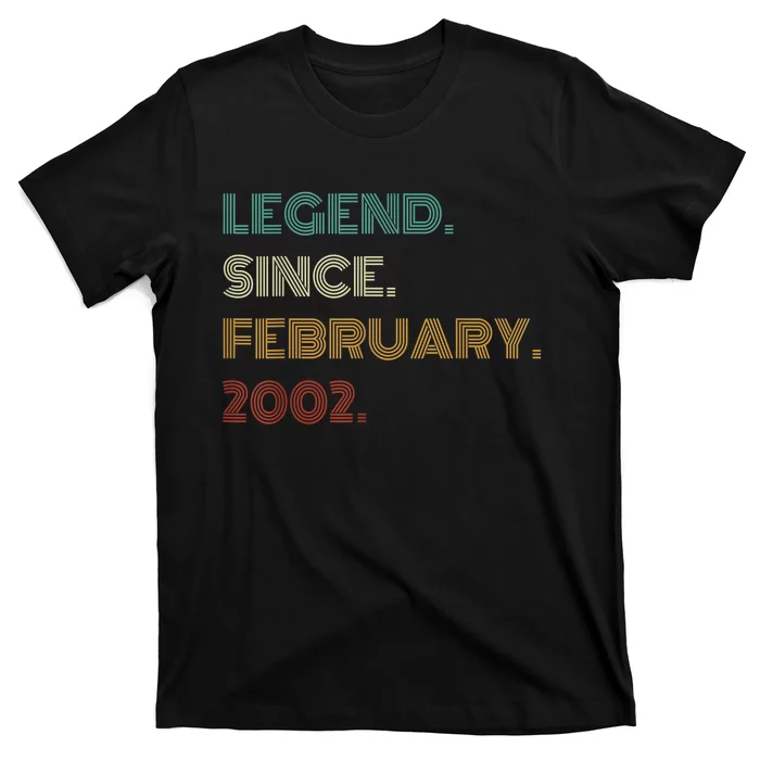 21 Years Old Legend Since February 2002 21st Birthday T-Shirt