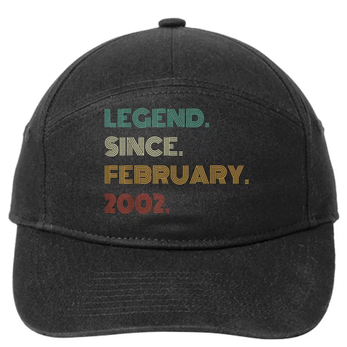 21 Years Old Legend Since February 2002 21st Birthday 7-Panel Snapback Hat