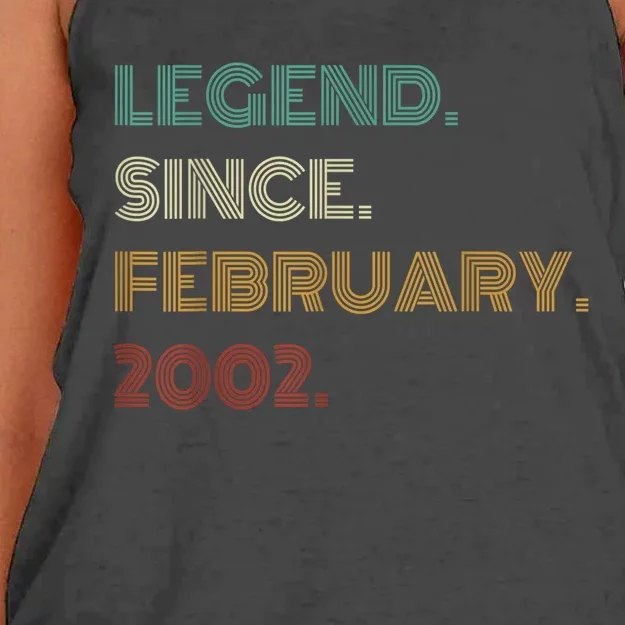 21 Years Old Legend Since February 2002 21st Birthday Women's Knotted Racerback Tank