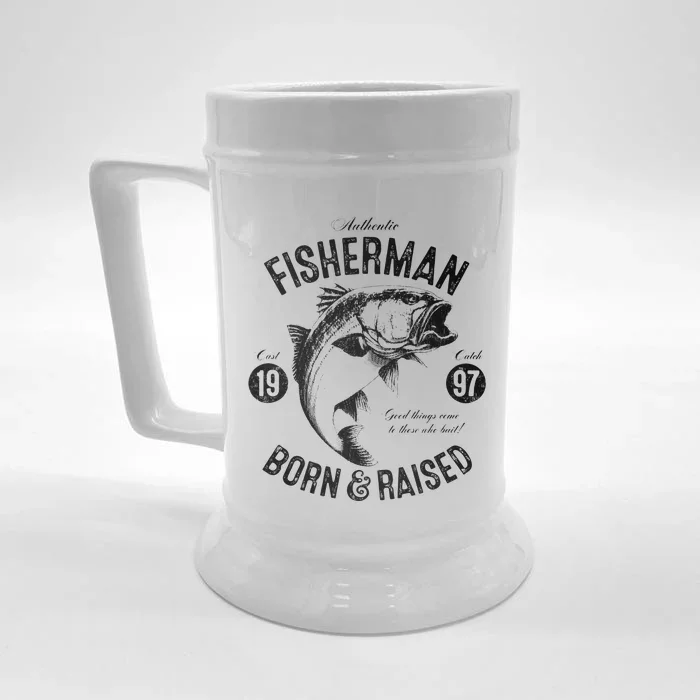 26 Year Old Fisherman Fishing 1997 26th Birthday Gift Front & Back Beer Stein