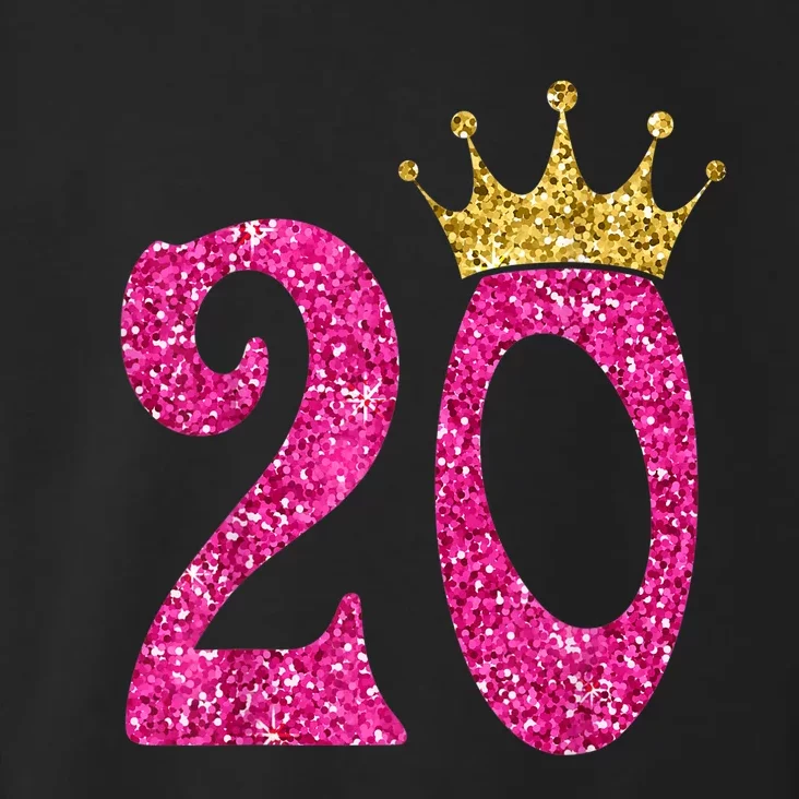 20 Year Old Gifts 20th Birthday Queen Girls crown Pink Toddler Hoodie