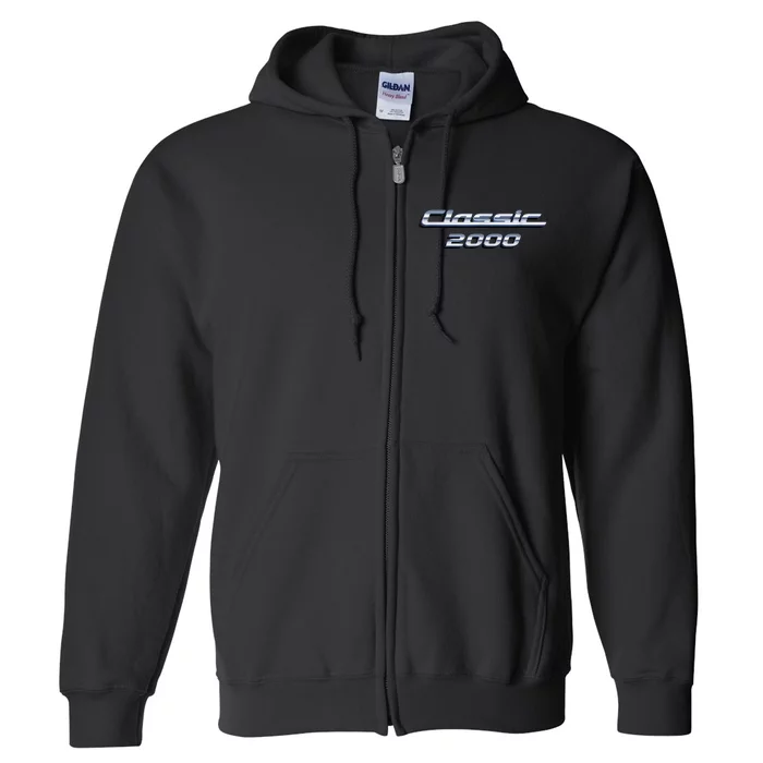 23 Year Old: Vintage Classic Car 2000 23rd Birthday Full Zip Hoodie