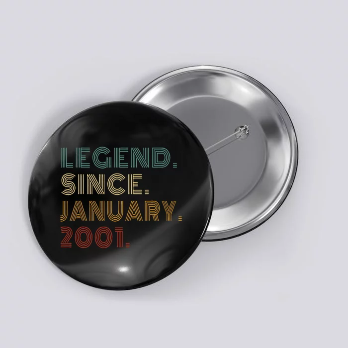 22 Year Old Legend Since January 2001 22nd Birthday Gift Button