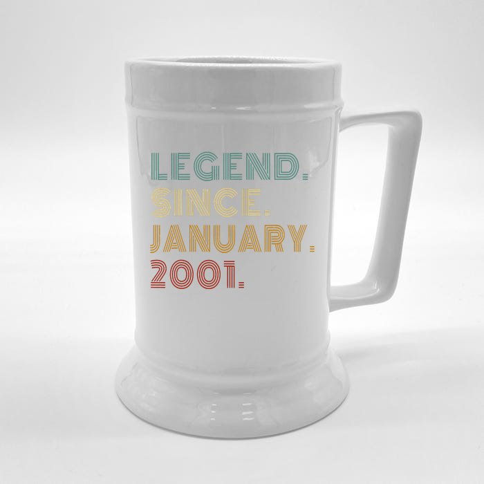 22 Year Old Legend Since January 2001 22nd Birthday Gift Front & Back Beer Stein