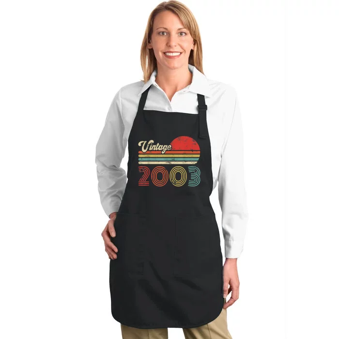 20 Year Old Birthday Vintage 2003 20th Birthday Full-Length Apron With Pocket