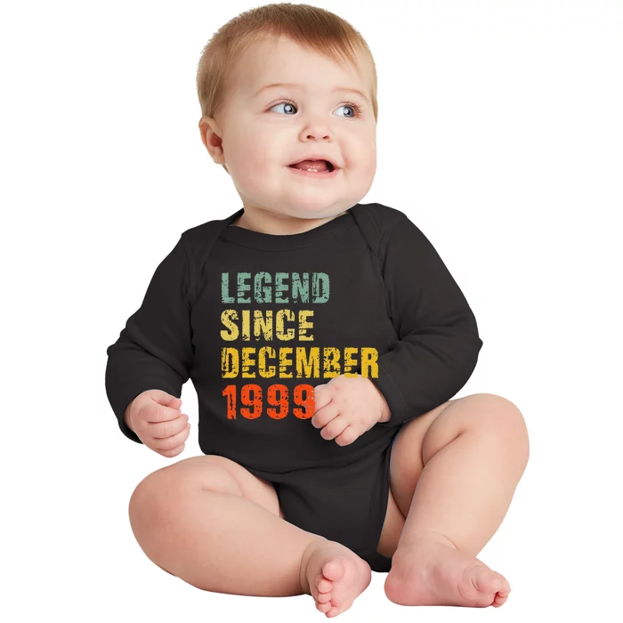 23 Year Old 23rd Birthday Gifts Legend Since December 1999 Baby Long Sleeve Bodysuit