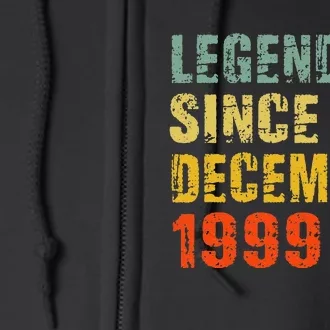 23 Year Old 23rd Birthday Gifts Legend Since December 1999 Full Zip Hoodie