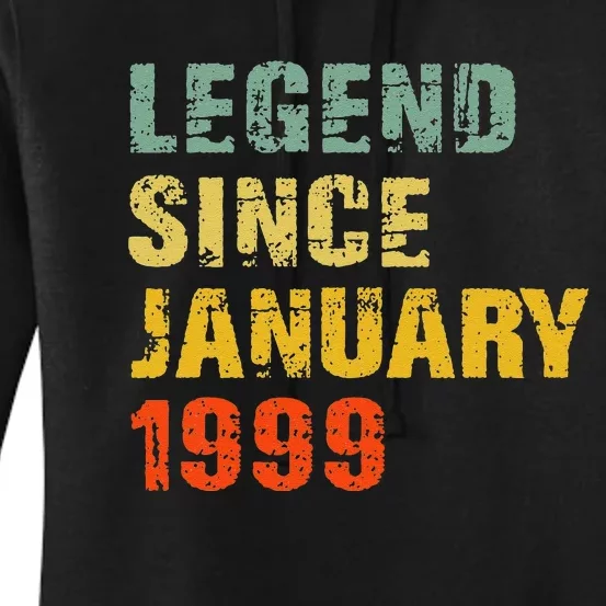 24 Year Old 24th Birthday Gifts Legend Since January 1999 Women's Pullover Hoodie