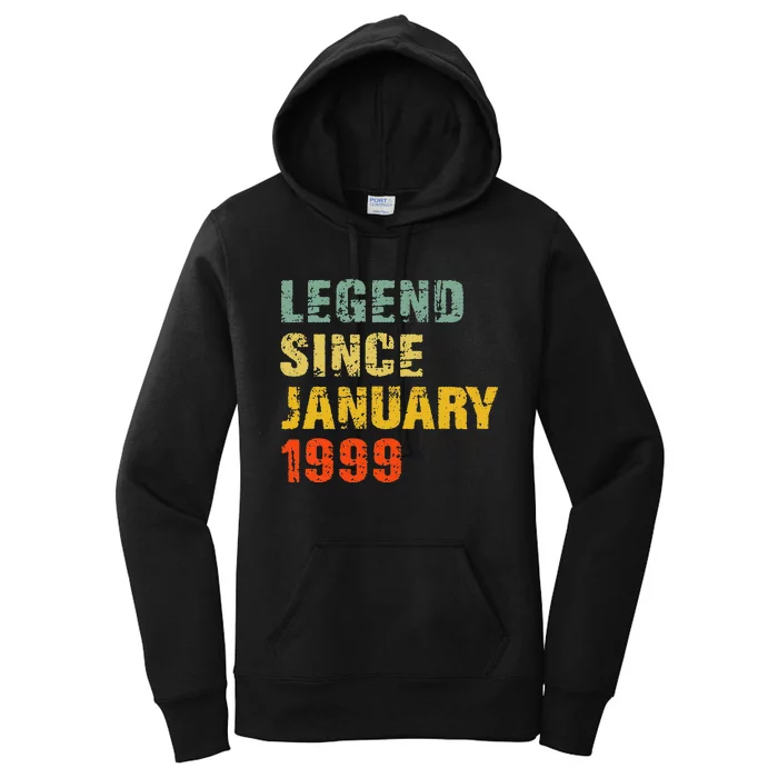 24 Year Old 24th Birthday Gifts Legend Since January 1999 Women's Pullover Hoodie