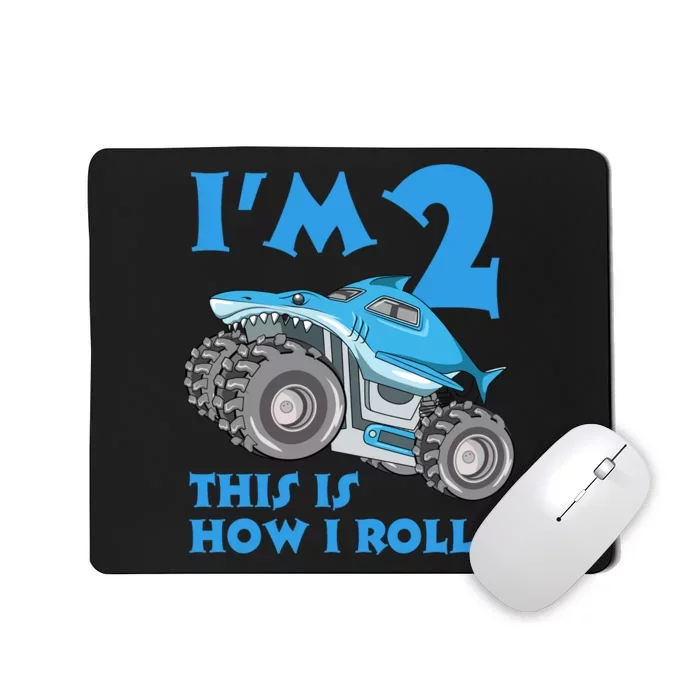 2 Year Old 2nd Birthday Monster Truck Car Mousepad