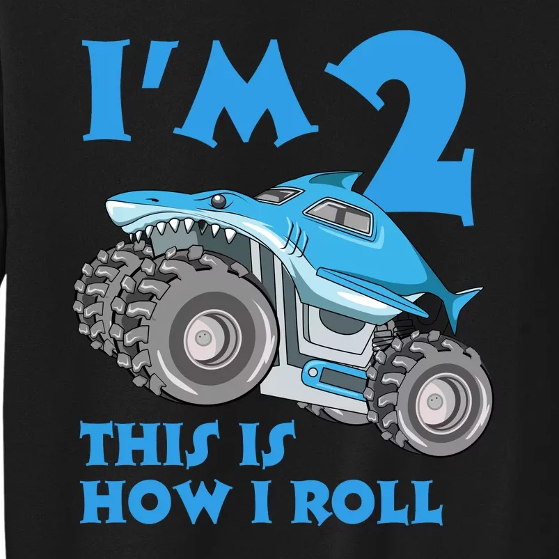 2 Year Old 2nd Birthday Monster Truck Car Tall Sweatshirt