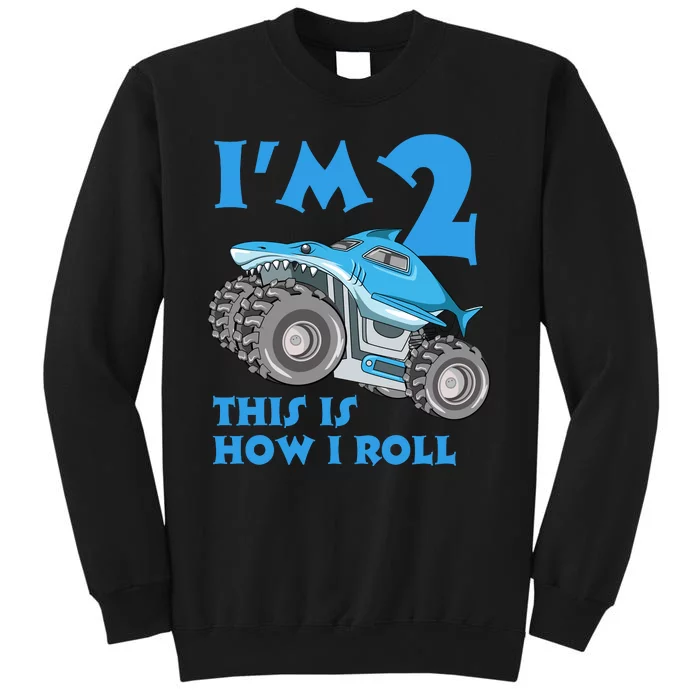 2 Year Old 2nd Birthday Monster Truck Car Tall Sweatshirt