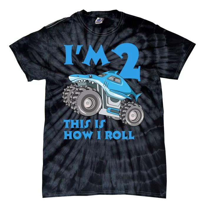 2 Year Old 2nd Birthday Monster Truck Car Tie-Dye T-Shirt