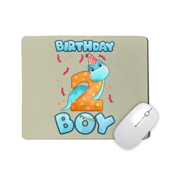 2 Year Old Birthday, Little Dinosaur With Number 2 Mousepad