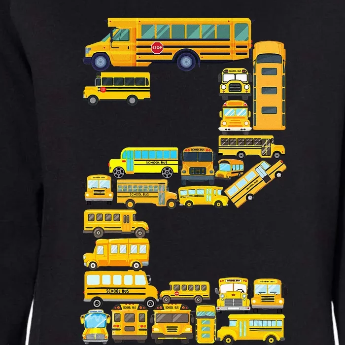 2 Year Old 2nd Birthday School Bus Theme Kids Party Womens California Wash Sweatshirt