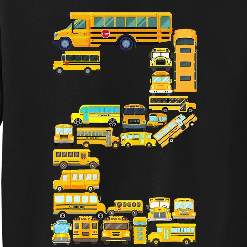 2 Year Old 2nd Birthday School Bus Theme Kids Party Tall Sweatshirt