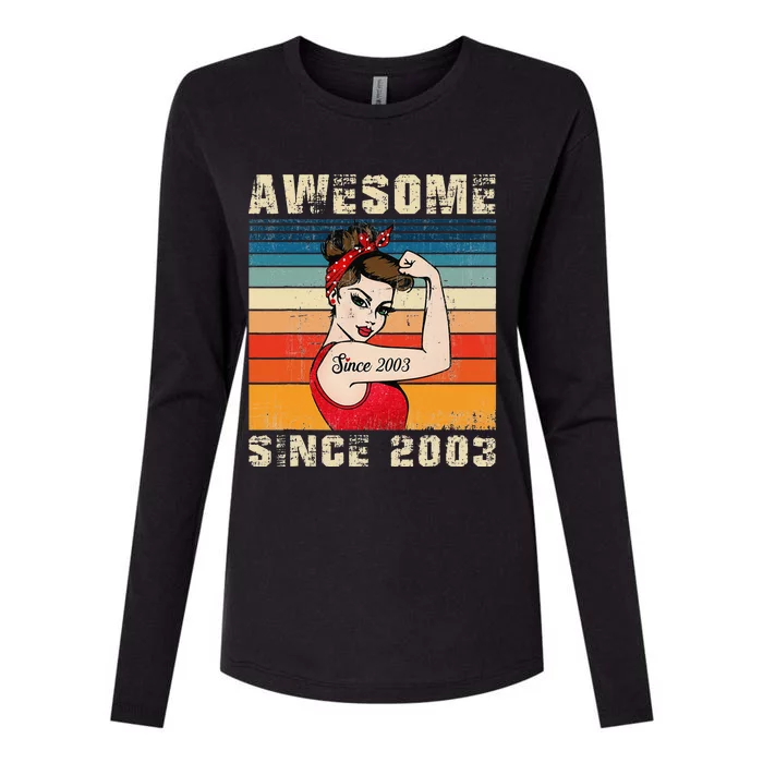 20 Year Old Awesome Since 2003 20th Birthday Gifts Wo Womens Cotton Relaxed Long Sleeve T-Shirt