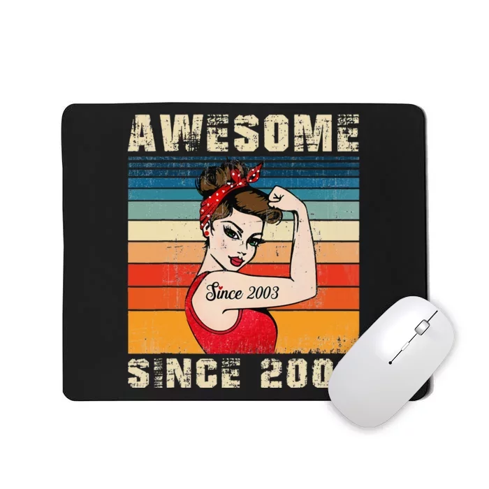 20 Year Old Awesome Since 2003 20th Birthday Gifts Wo Mousepad