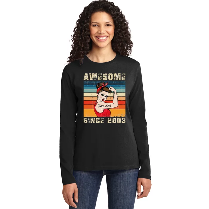 20 Year Old Awesome Since 2003 20th Birthday Gifts Wo Ladies Long Sleeve Shirt