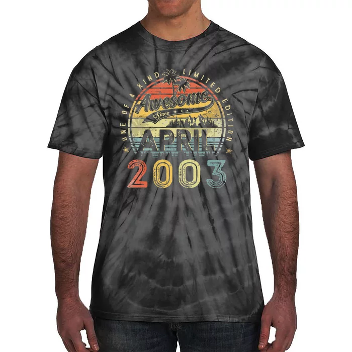 20 Year Old Awesome Since April 2003 20th Birthday Tie-Dye T-Shirt