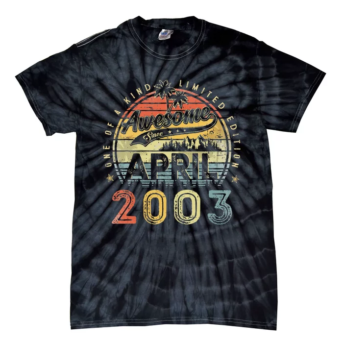 20 Year Old Awesome Since April 2003 20th Birthday Tie-Dye T-Shirt