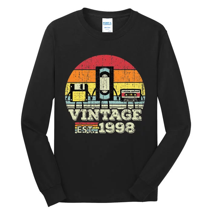 25 Year Old Funny Vintage 1998 25th Birthday Gifts Women Tall Long Sleeve T-Shirt