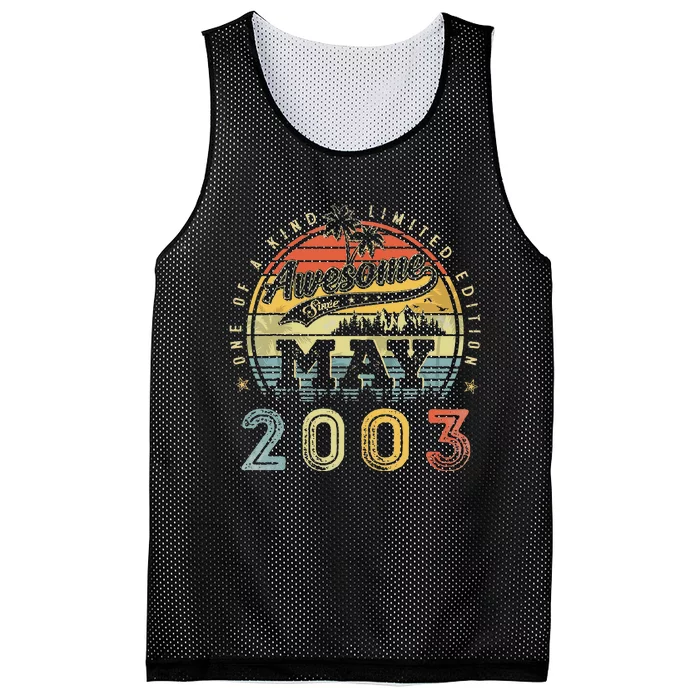 20 Year Old Awesome Since May 2003 20th Birthday Mesh Reversible Basketball Jersey Tank