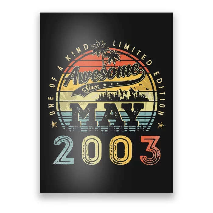 20 Year Old Awesome Since May 2003 20th Birthday Poster