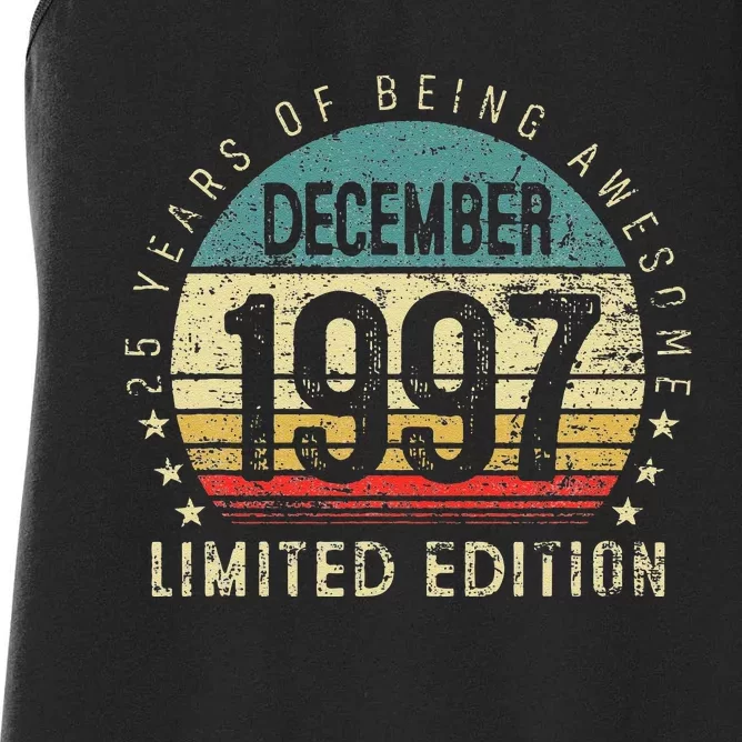 25 Year Old Gift December 1997 Limited Edition 25th Birthday Women's Racerback Tank