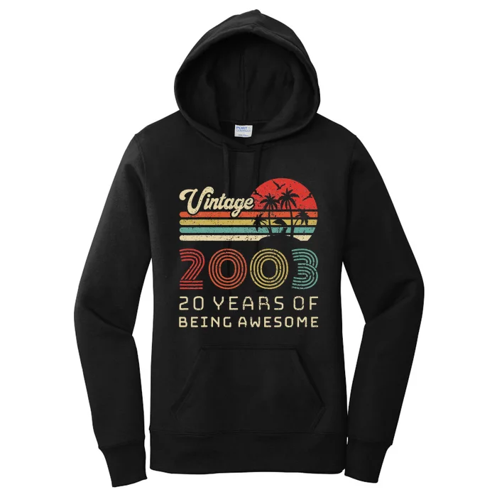 20 Year Old Birthday Vintage 2003 20th Birthday Women's Pullover Hoodie