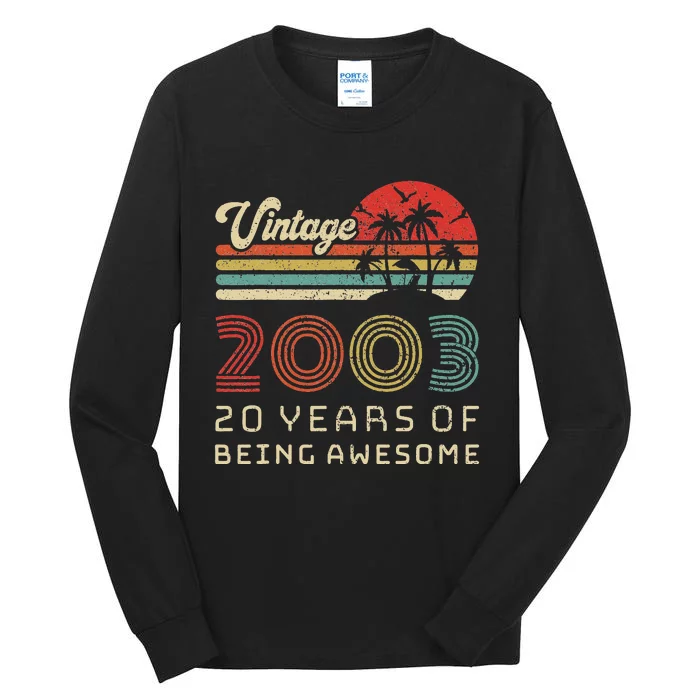 20 Year Old Birthday Vintage 2003 20th Birthday Tall Long Sleeve T-Shirt