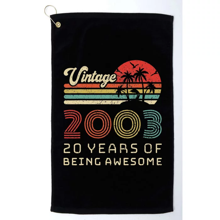 20 Year Old Birthday Vintage 2003 20th Birthday Platinum Collection Golf Towel