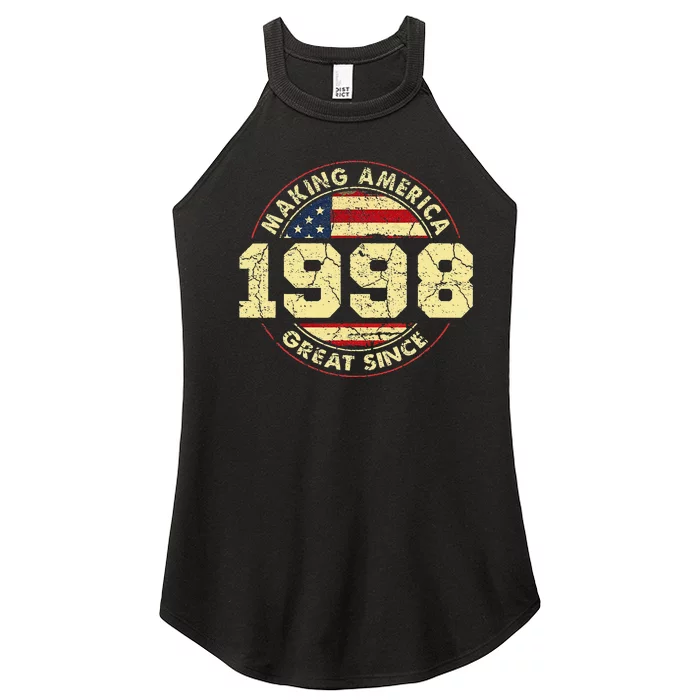 25 Year Old Gifts Vintage 1998 American Flag 25th Birthday Women’s Perfect Tri Rocker Tank