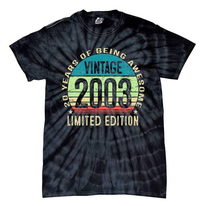 20 Year Old Gift Teen Vintage 2003 20th Birthday Tie-Dye T-Shirt