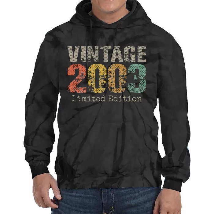 20 Year Old Gifts Vintage 2003 Limited Edition 20th Birthday Tie Dye Hoodie