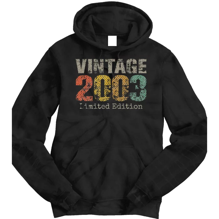 20 Year Old Gifts Vintage 2003 Limited Edition 20th Birthday Tie Dye Hoodie