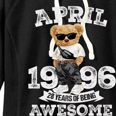 28 Year Old Awesome April 1996 28th Birthday Gifts Women's Fleece Hoodie