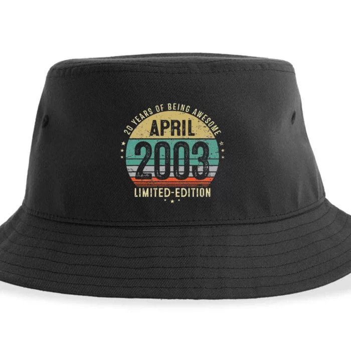 20 Year Old Vintage April 2003 20th Birthday Teens Sustainable Bucket Hat