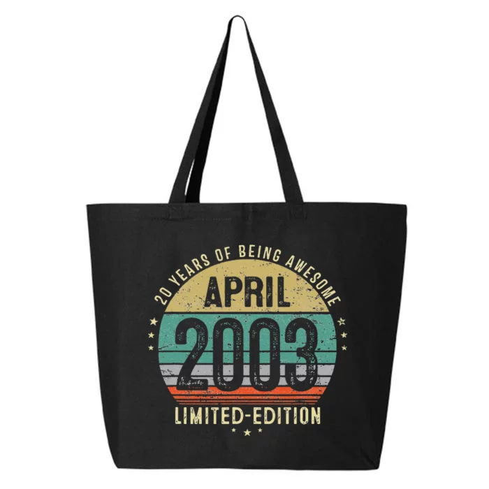 20 Year Old Vintage April 2003 20th Birthday Teens 25L Jumbo Tote