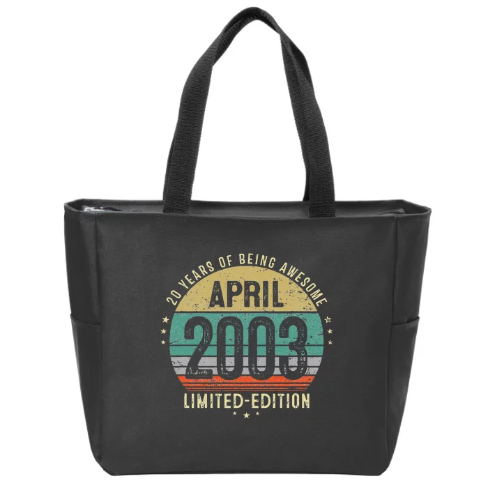 20 Year Old Vintage April 2003 20th Birthday Teens Zip Tote Bag