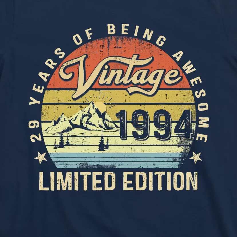 29 Year Old Gifts Vintage 1994 Limited Edition 29th Birthday T-Shirt